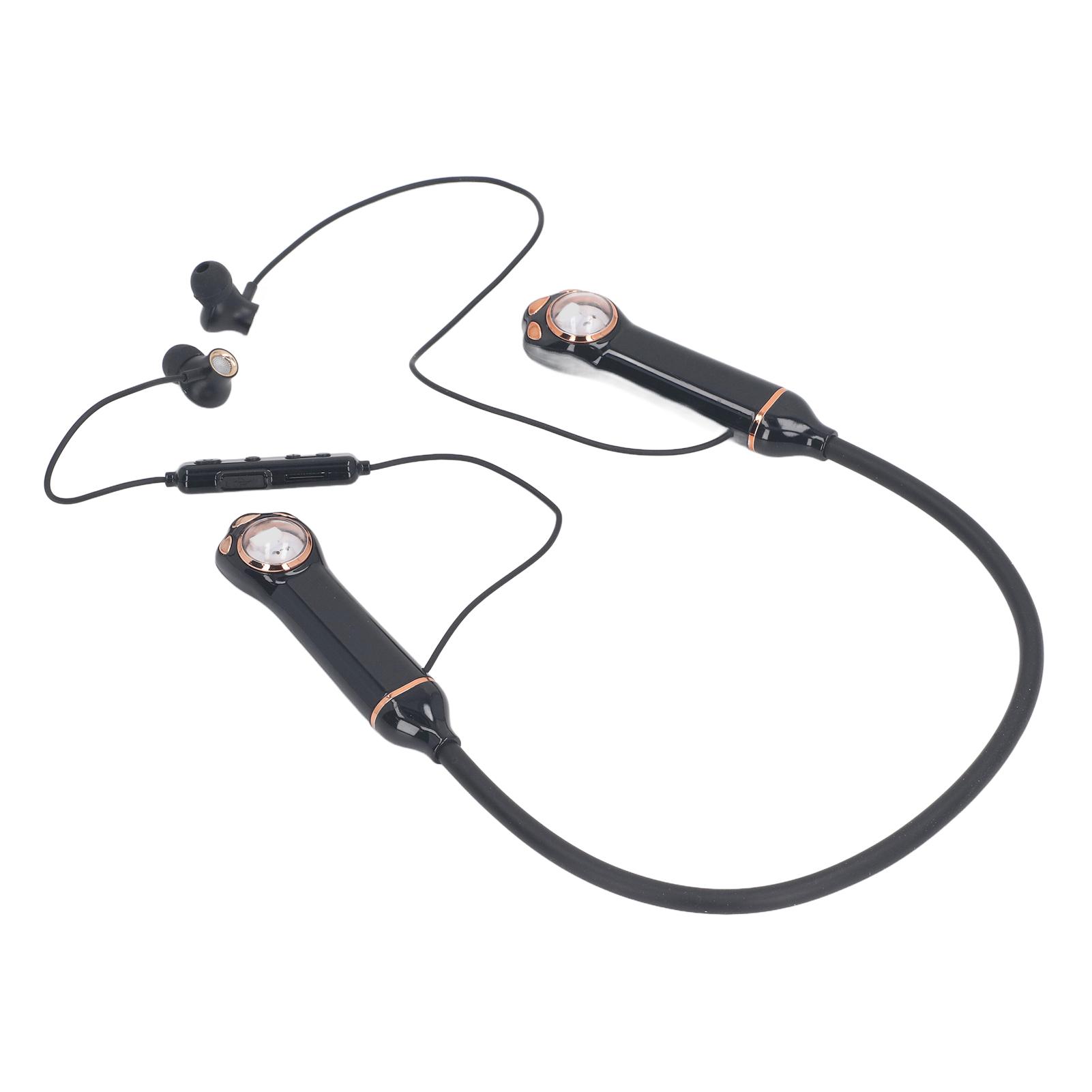 

Наушники-вкладыши с шейным ободом IPX5 Bluetooth 5.3 беспроводные с рисунком кошки RGB-подсветка магнитный стерео шейный ободок чёрный