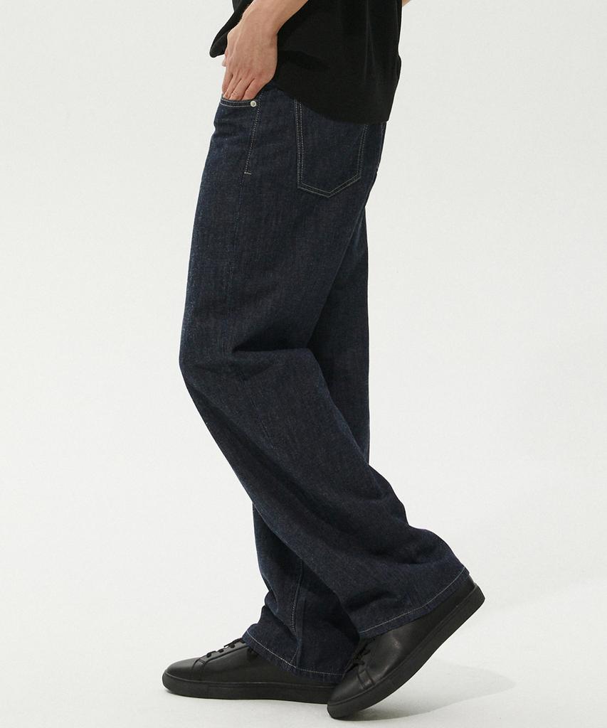 PLAC Essentials Wide Linen Denim Pants M08 Deep Blue