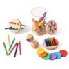 Montessori Shape and Color Sorting Toy Wooden Fine Motor Sensory Toy Preschool Educational Toy Gift for Boys and Girls