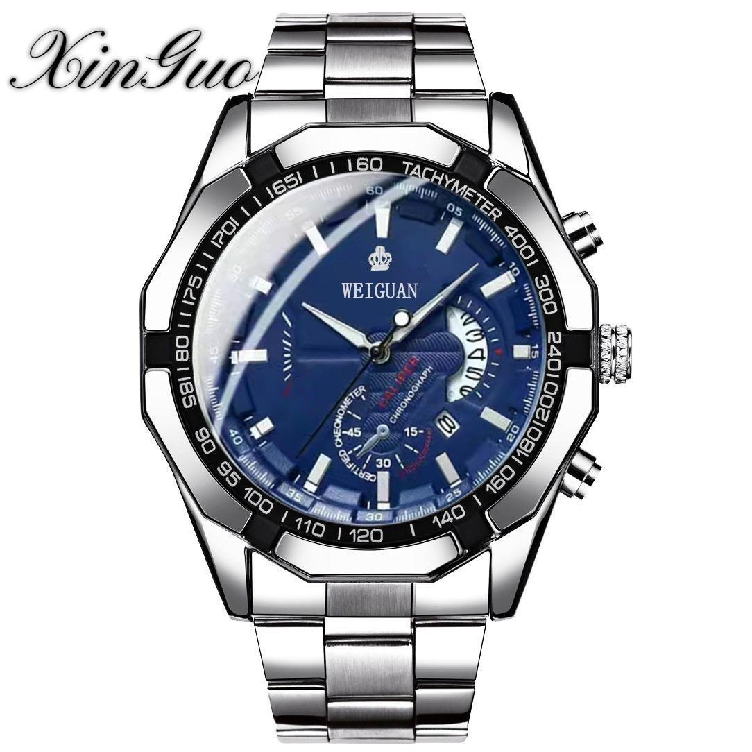 

Автоматические часы с календарем для мужчин, водонепроницаемые, светящиеся, немеханические, большой циферблат синий