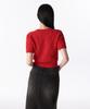 MUSINSA STANDARD WOMAN Women'S Fancy Yarn Crew Neck Short Sleeve Knit [Red]