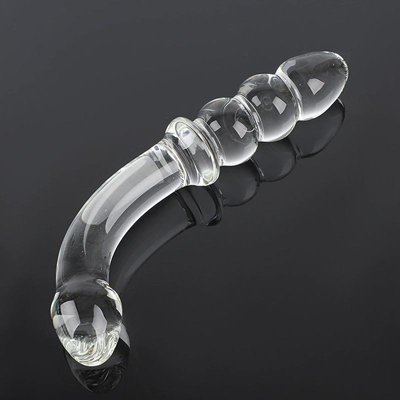 2-in-1 Glass Anal Beads And Butt Plug Hard Dildos Vaginal Anus Dilator Prostate Massager for Men And Women Masturbator Sex Toy