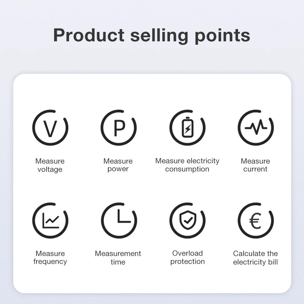 Electric Power Energy Meter LCD Digital Power Meter Socket KWH Electricity Consumption Volt Monitoring Household Energy Analyzer