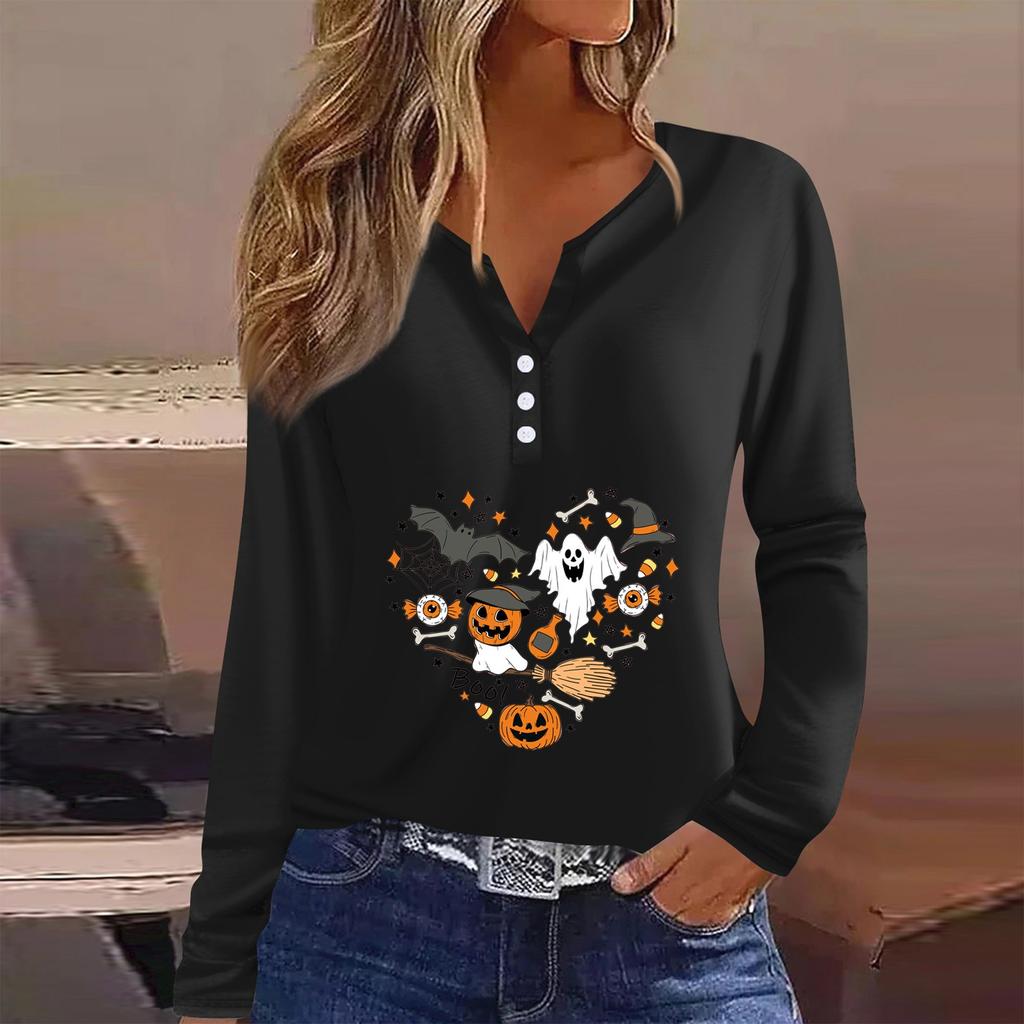 Women's T Shirt Tee Button Floral Print Long Sleeve Daily Weekend Fashion Basic V-Neck Regular Top