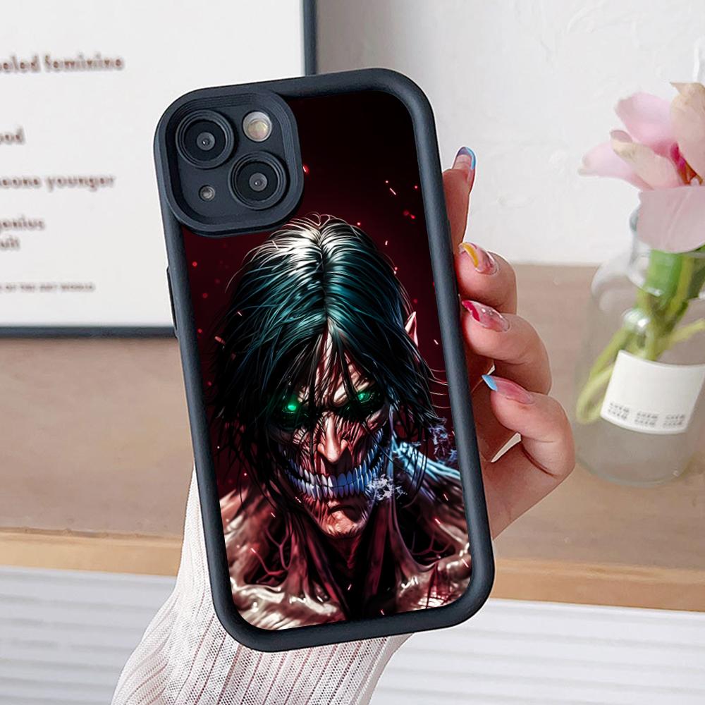 AOT Eren Yeager Verdickte TPU Handyhülle für iPhone 17 16 15 14 13 12 11 Air Pro Max Plus Bunte Hülle