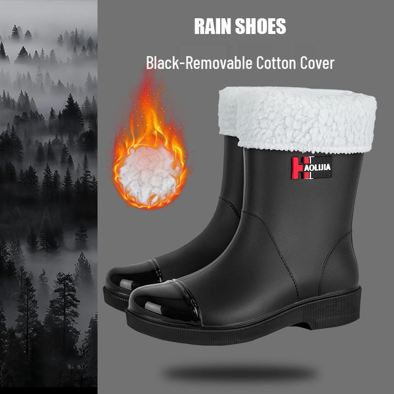 Women's Eco-friendly Mid-Calf PVC Rain Boots - Non-slip Rubber for Outdoor & Kitchen Use.