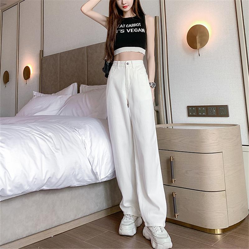 2022 Fashion Casual High Street Clothes Wide Leg Pant Women Jeans Autumn Winter High Waist Slouchy Straight Leg Denim Trouser