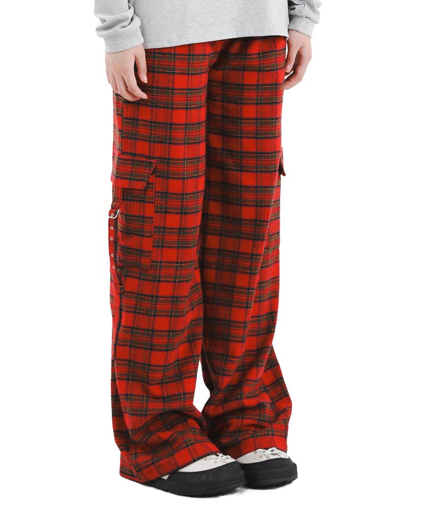 KATHARSIS Check Belt Pants Red One Size