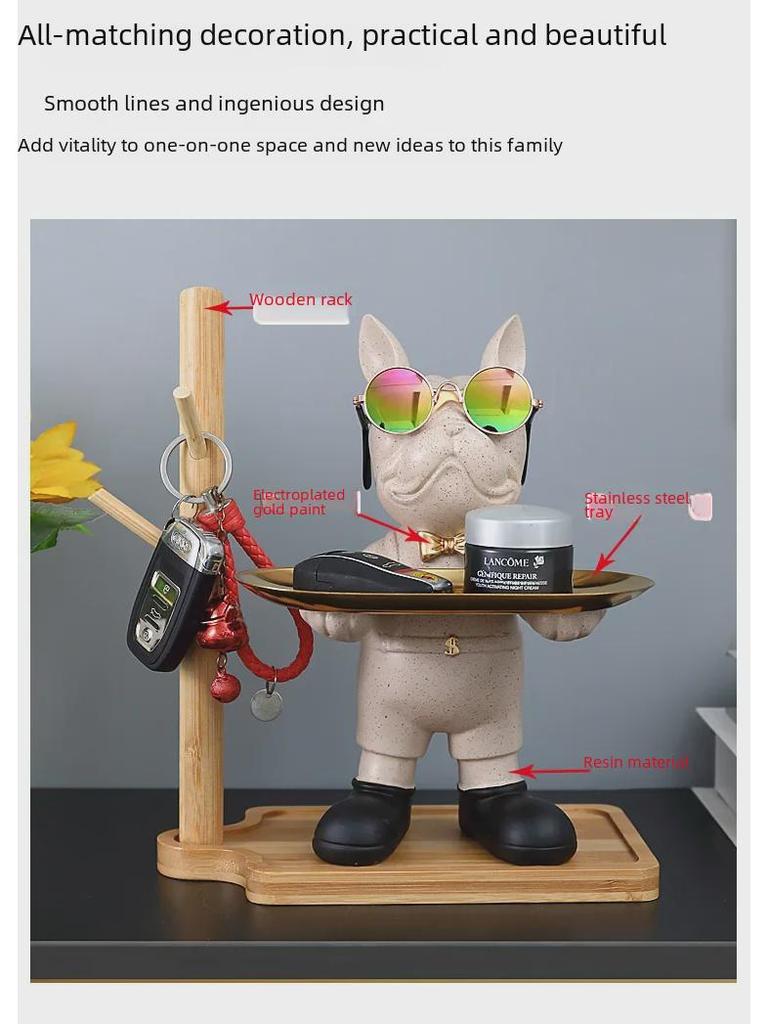 Luxury Dog Tray Ornament for Living Room TV Cabinet – Elegant Home Décor & Creative Storage, Perfect Housewarming Gift