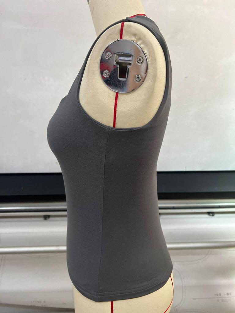 2025 European & American Women's Square Neck Slim Sleeveless Fashion Vest