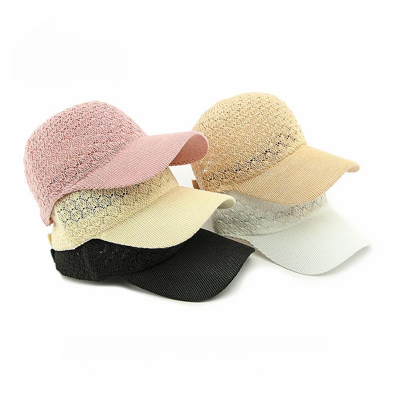 Hat Women's Summer Breathable Mesh Cap Knitted Hard Mesh Sun Protection Visor Casual Baseball Cap Women