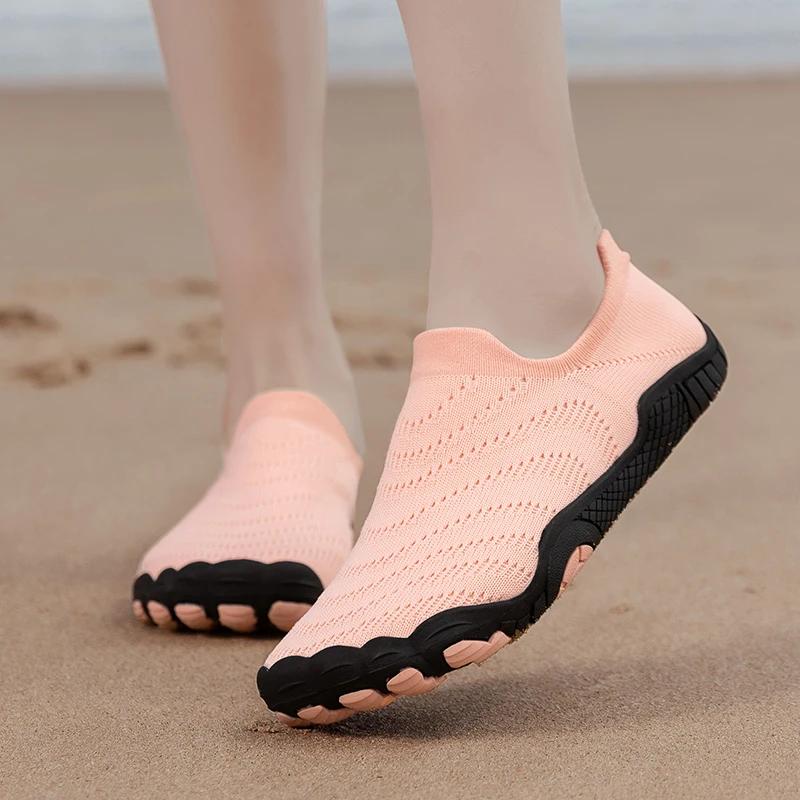 Rychleschnoucí plážové barefoot boty venku přímořské sporty tenisky potápění ponožky muži ženy protiskluzové plavání pantofle brodění