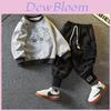 Trendiges Stylisches Jungen Herbst Outfit Gemütlicher Baumwoll Hoodie Zweiteiliges Set Für Kinder Im Alter Von 3 Bis 8 Jahren