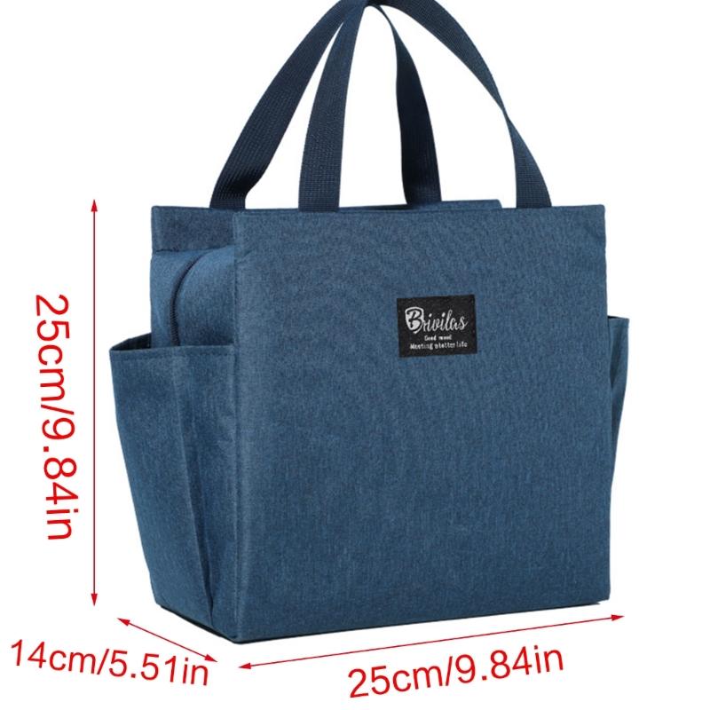 Multifunctional Mother Meal Prep Bag Spacious Baby Food Storage Purse Zippered Insulated Lunch Box with Side Pockets