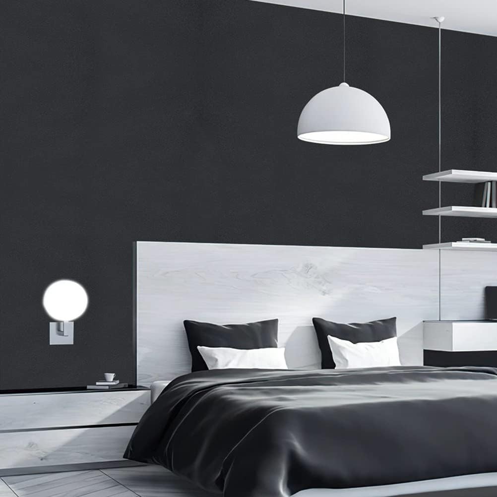 Matte Black Self-Adhesive and Removable Vinyl Wallpaper Waterproof  Contact Paper for Cabinets Countertops Wall Covering