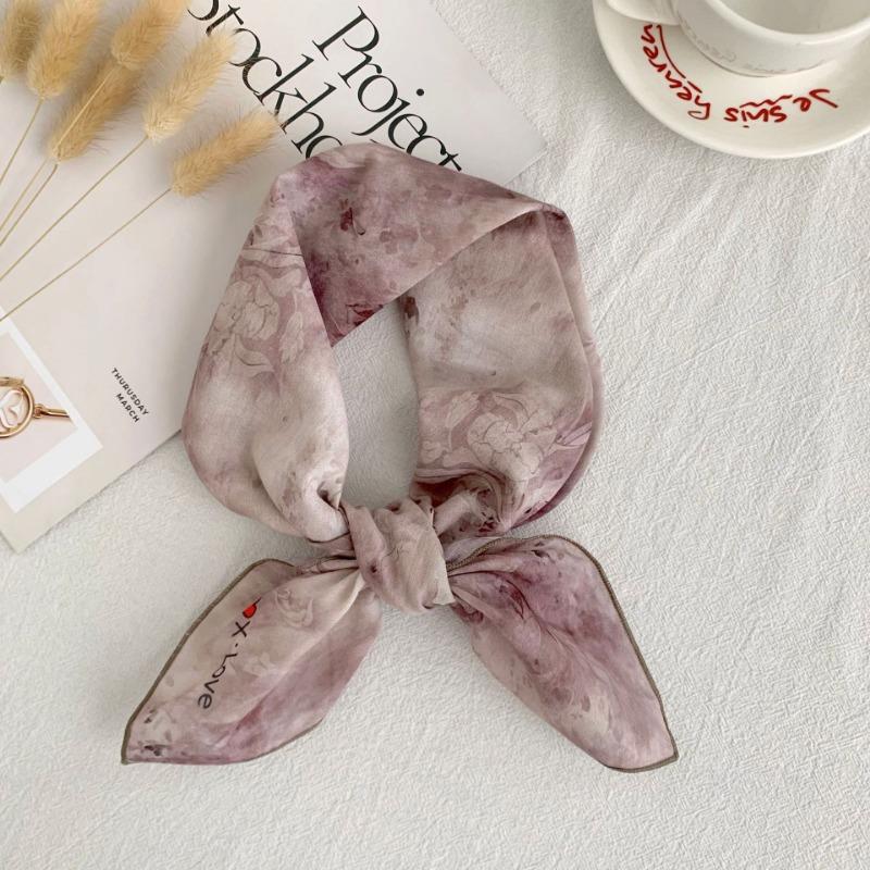 Square Scarf Cotton High-end Literary Bag, Headscarf, Headband, Neck Protection, Scarf, Small Shawl, Scarf, Silk Scarf.