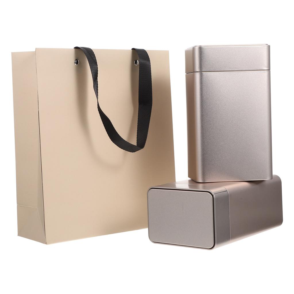 2 Stück Weißblech Teedose Quadratischer Dekorativer Behälter zur Aufbewahrung Tee Kaffee Bohnen Snacks Trockenhaltung Weißblechbehälter