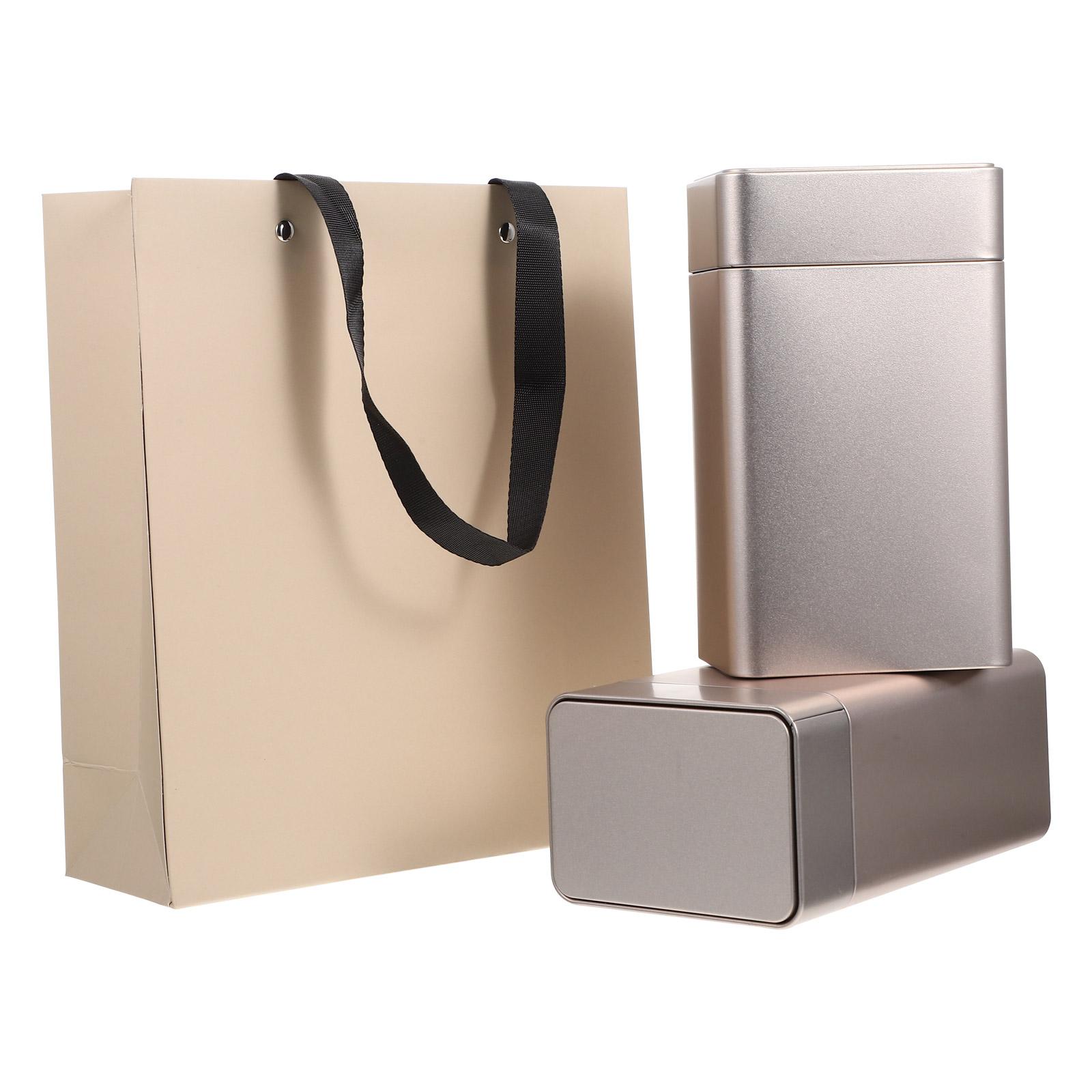 

2Pcs Tinplate Tea Canister Square Decorative Container for Storage Tea Coffee Bean Snacks Dry Keeping Tinplate Container серебряный