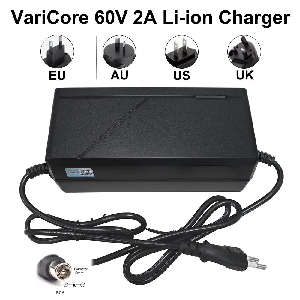 VariCore 60V 2A Li-ion Battery Charger 16S 67.2V Li-ion Battery Pack Charger Smart Power-off With Fan AC 100-240V