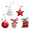 New Iron Christmas Tree Hanging Ornament Christmas Tree Star Snowflake Gift Box Xmas Party Home Decor Pendant Christmas