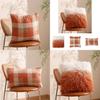Pillowcase Only Luxurious Plush Gradient Orange Sheepskin Throw Pillow Cover Modern Minimalist