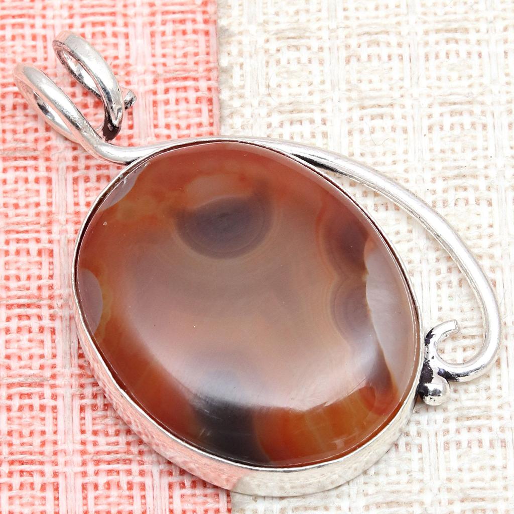 Red Agate Gemstone Handmade Women's Unisex Silver Jewelry Pendant 2