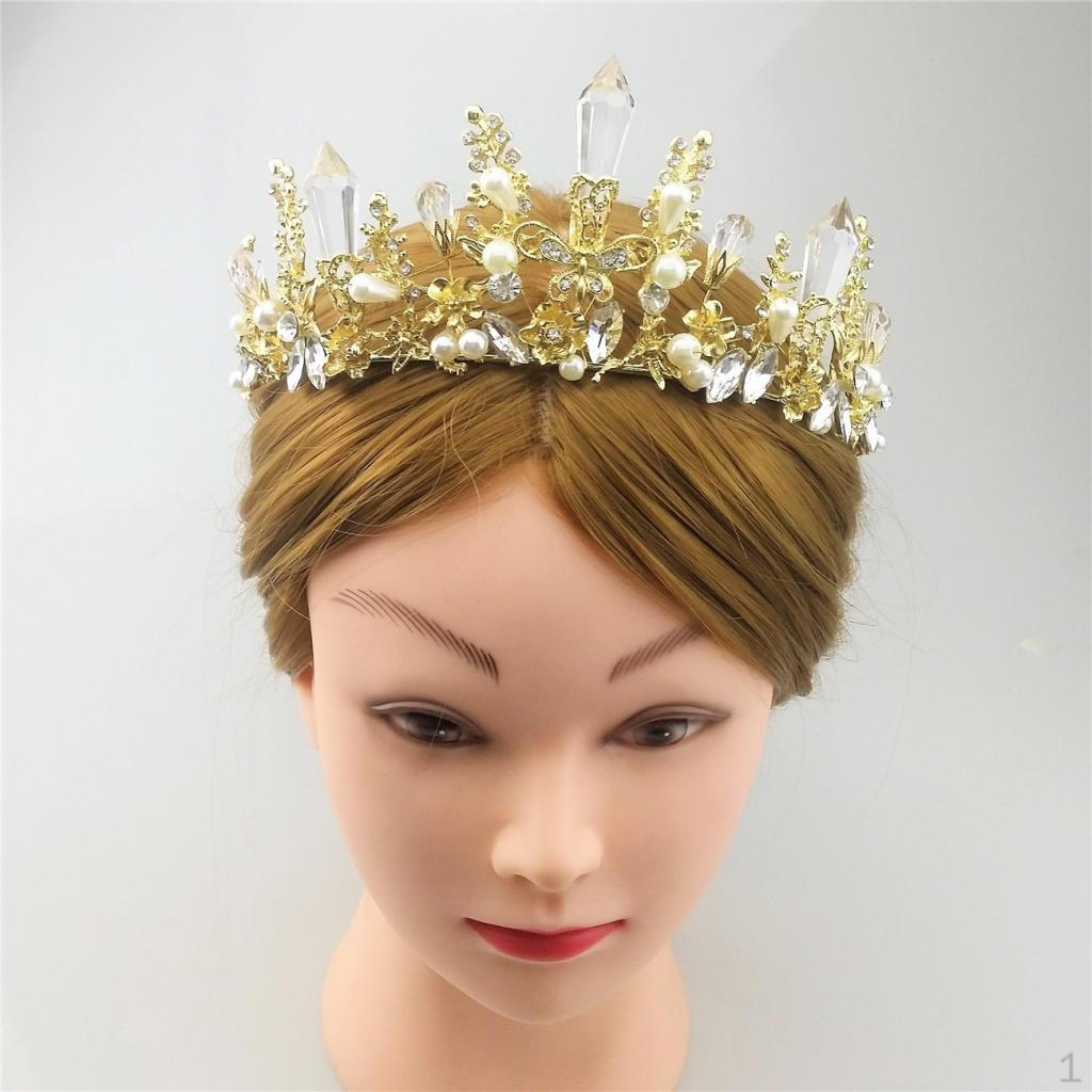 

Bridal Tiara Crystal Princess Headband Headpieces Hair Accessories Gold