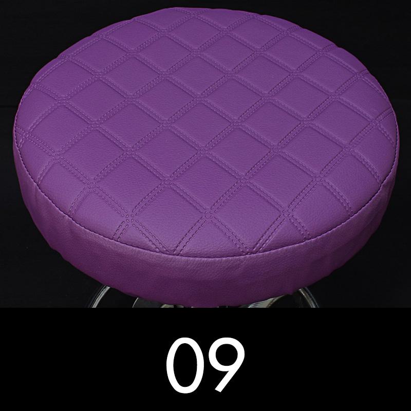 Round Chair Protector Thicken PU Leather Elastic Bar Stool Chair Cover Waterproof Stool Slipcover Small Round Seat Cushion Cover