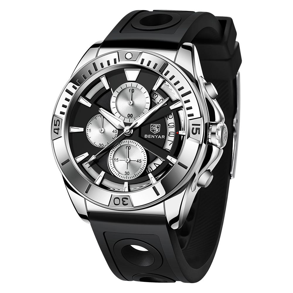 BENYAR Men's Quartz Multifunctional Waterproof Luminous Watch 5180