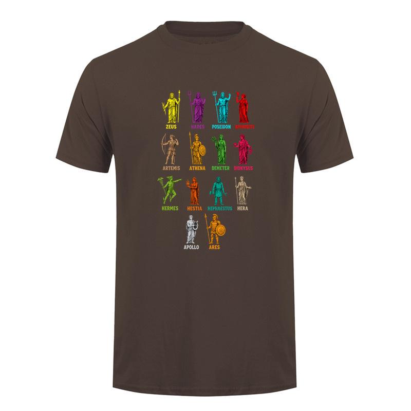 Greek Mythology Gods Of Greece T Shirt Colorful Ancient Gods Graphic Tshirts Unisex Vintage Style Da817