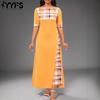 Women's Fashion Summer Spring Plaid Print Short Sleeve POLO Neck Middle Waistline Casual Dresses