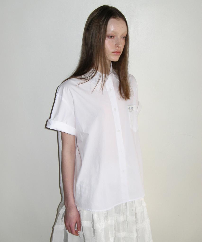 SINOON Half Sleeve Cotton Shirt (White)
