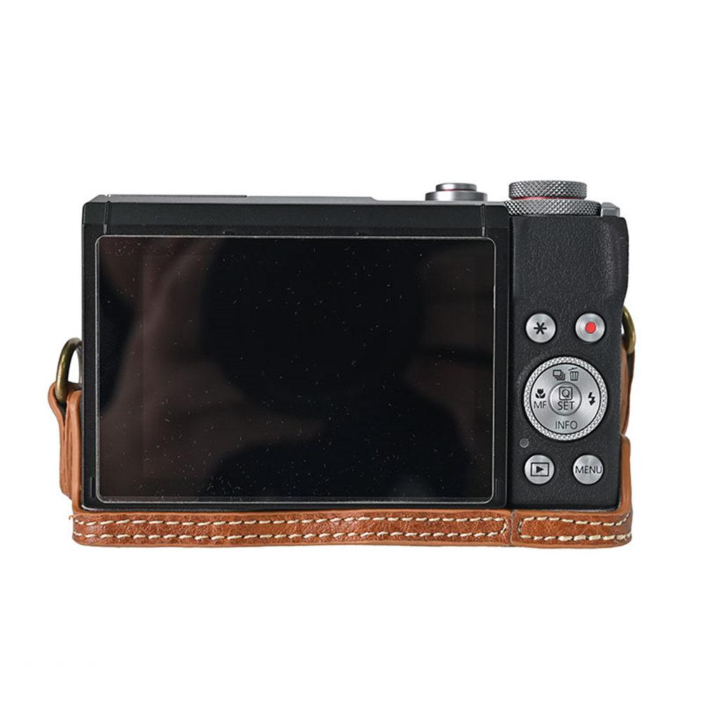 Litchi Print Retro PU Leather Camera Bag Case For Canon Powershot G7XII G7XIII G7X2 G7X3 G7X Mark II III With Strap