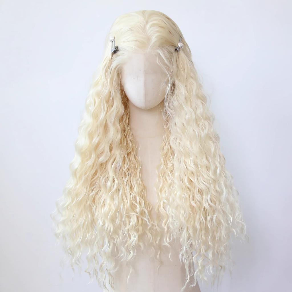 Brown Wig Curly 13x4 Lace Front Wig for Women Long Wave High Quality Dluess High Temperature Fibers Synthetic Lace Front Wigs