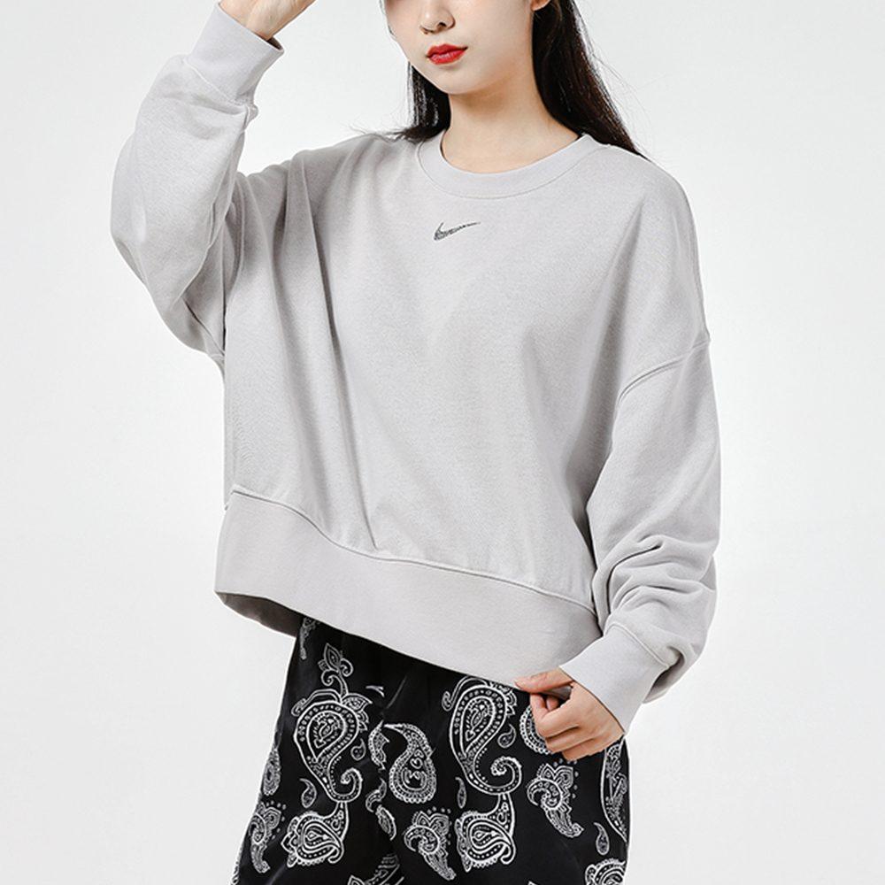 Nike Sweatshirts Women's Gray Crew Neck Moderate Regular DJ6938-094