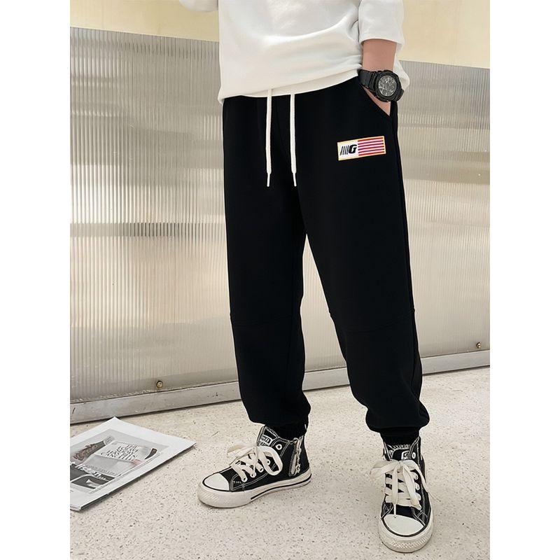 Brand Export Children's Sports Pants, New Spring and Autumn Models, Pure Cotton Large Terry Sweatpants for Older Children, Youth Casual Pants