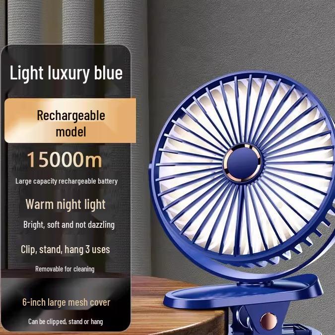 Compact Clip-On USB Rechargeable Fan: Quiet and Portable for Office, Dorm, Stroller, or Bed Use