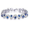 Royal Blue Crystal CZ Silver Plated Stylish Bracelet Gift for Girls Women