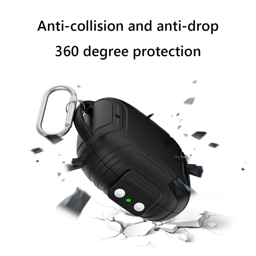 Silicone Case Cover Shockproof Headphones Charging Case Anti-Scratch with Carabiner for Shokz OpenFit Air T511 Wireless Earbuds