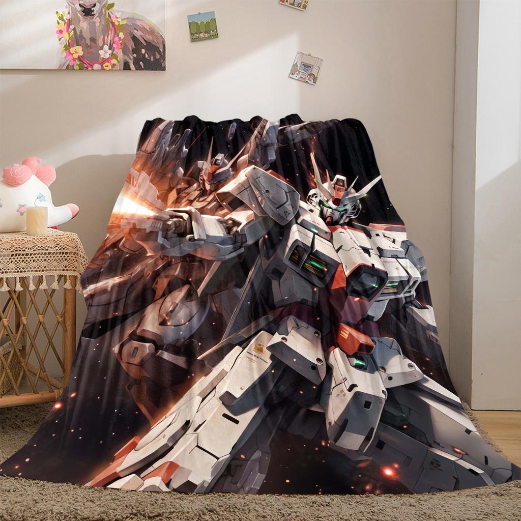 Gundam Series Soft Flannel Blanket Lightweight Cozy Microfiber Blanket for Couch Bed Machine Washable LXR102