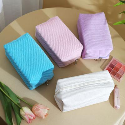 Borsa da Trucco in Velluto Organizzatore da Viaggio per Articoli da Toeletta Pochette Portatile Monocolore Cosmetico
