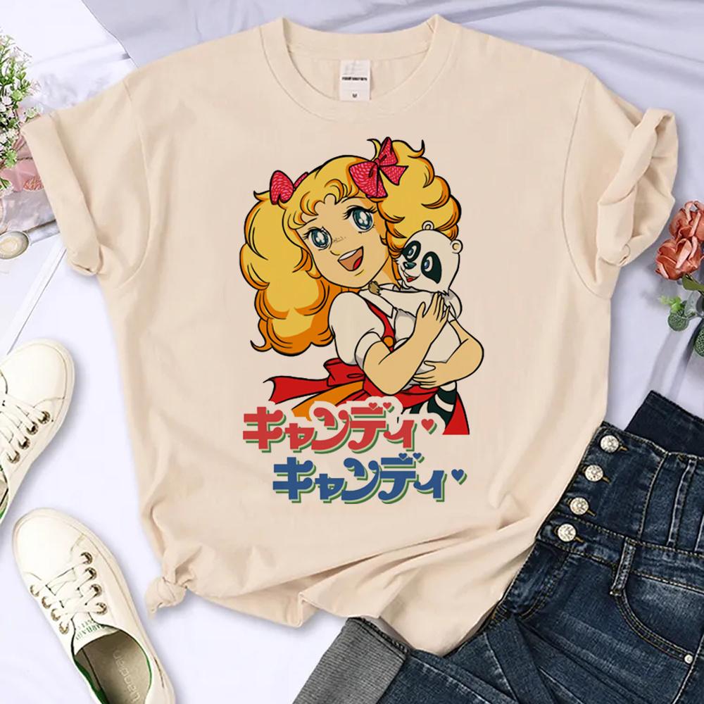 Candy Candy t-shirts women streetwear summer Japanese tshirt female y2k Unisexga harajuku clothes Unisex Top