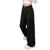 French retro black rhinestone jeans women's summer thin high waist loose straight drape thin versatile long pants