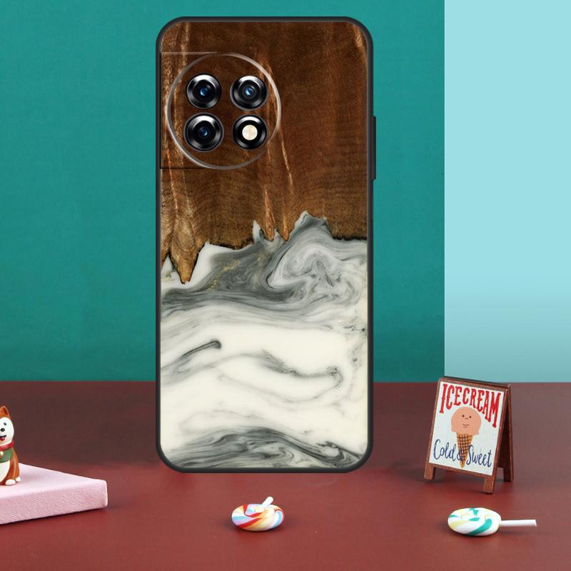 Wood Resin Pattern Case For OnePlus 15 13 12 11 13R 13T 12R 10R 8T 10T Nord CE 4 3 2 Lite N20 N30 Nord 5 Cover