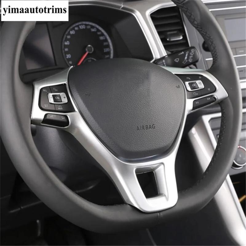 Steering Wheel Frame Decoration Cover Trim For Volkswagen T-Roc T Roc 2018 - 2025 Carbon Fiber / Matte ABS Accessories Interior