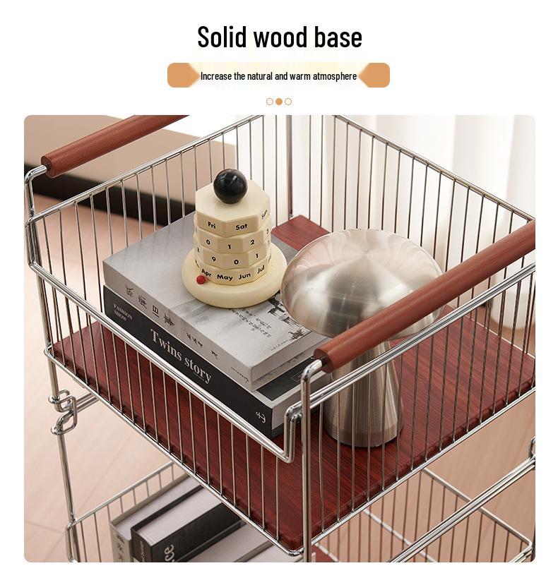 New Multi-layer Movable Laundry Basket with Removable Storage Rack for Balcony or Laundry Room