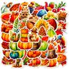 100 Thanksgiving Waterproof Stickers PP Material Waterproof No Repeatable Stickers DIY Water Cup Luggage Skateboard Refrigerator