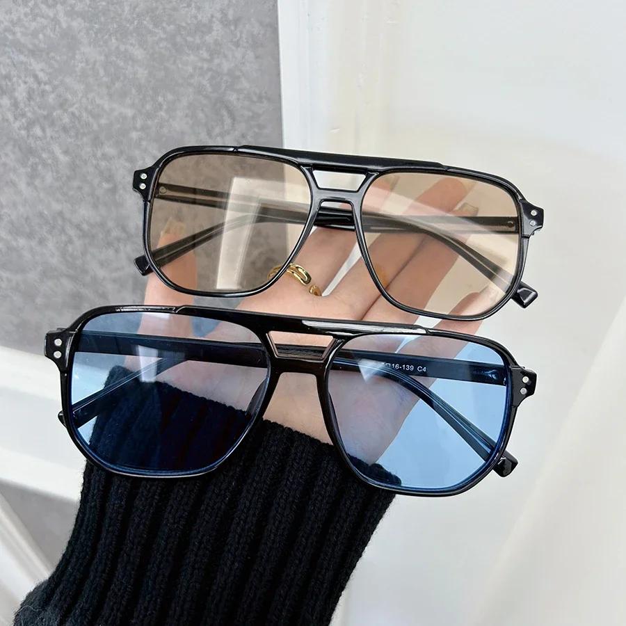 

2Pcs Fashionable Square Frame Glasses Set Multi-Color Lenses Daily Casual Fashion Wear Suitable for Any Face Shape