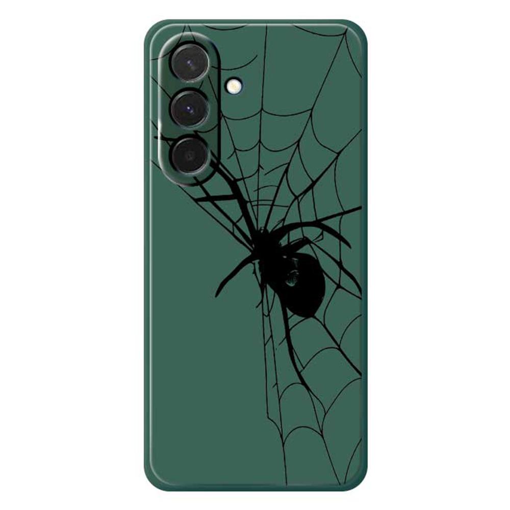 

For Samsung Galaxy A36 5G Case Spider Pattern Printing Straight Edge TPU Phone Back Cover Green