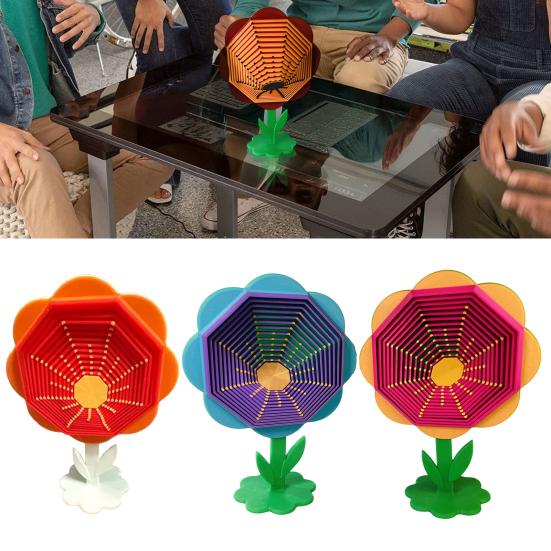 Flower Fractal Hexagon Fidget Toy Stress Anxiety Relief Desk Rotating Toy Kids Adults Pocket Size Travel Geometric Hexagon Sensory Toy